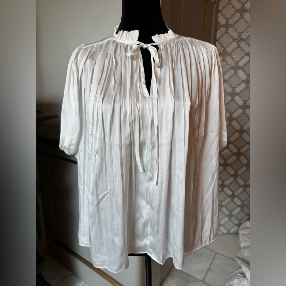 Current Air Cream Ruffled Blouse